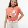 Flip-T-Shirt mit Pailletten-Blumenlogo für Kinder