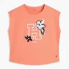 Flip-T-Shirt mit Pailletten-Blumenlogo für Kinder
