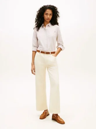 Garment-Dyed High-Rise Wide Leg Jeans