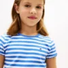 Geripptes Oberteil für Kinder mit gekräuseltem Saum Geripptes Oberteil für Kinder mit gekräuseltem Saum
