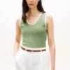 Geripptes Tanktop mit V-Ausschnitt Geripptes Tanktop mit V-Ausschnitt