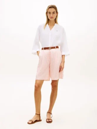 Gestreifte Bermudashorts aus Voile