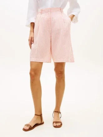 Gestreifte Bermudashorts aus Voile