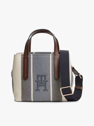 Gestreifte Jacquard-Mini-Umhängetasche