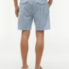 Gestreifte Shorts aus Baumwoll-Leinen-Mischung (18 cm) Gestreifte Shorts aus Baumwoll-Leinen-Mischung (18 cm)
