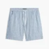 Gestreifte Shorts aus Baumwoll-Leinen-Mischung (18 cm) Gestreifte Shorts aus Baumwoll-Leinen-Mischung (18 cm)