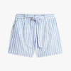 Gestreifte Shorts aus Leinenmischung mit Gürtel Gestreifte Shorts aus Leinenmischung mit Gürtel