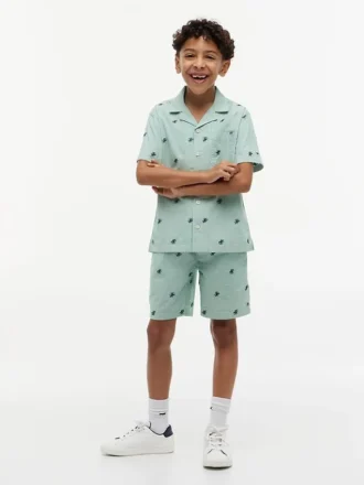 Gestreifte Shorts mit Monogramm-Logo für Kinder