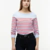 Gestreifter Pullover mit U-Boot-Ausschnitt