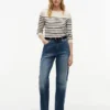 Gestreifter Pullover mit U-Boot-Ausschnitt