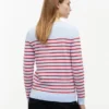 Gestreifter Pullover mit U-Boot-Ausschnitt