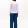 Gestreifter Pullover mit U-Boot-Ausschnitt