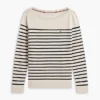 Gestreifter Pullover mit U-Boot-Ausschnitt
