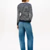 Gestreifter Pullover mit V-Ausschnitt