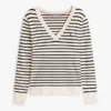 Gestreifter Pullover mit V-Ausschnitt Gestreifter Pullover mit V-Ausschnitt