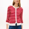 Gestreifter Strickcardigan mit Zopfmuster Gestreifter Strickcardigan mit Zopfmuster