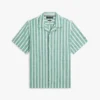 Gestreiftes Camp-Shirt aus Baumwoll-Leinen-Mischung Gestreiftes Camp-Shirt aus Baumwoll-Leinen-Mischung