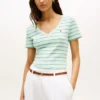 Gestreiftes „Favorite“-T-Shirt mit V-Ausschnitt Gestreiftes „Favorite“-T-Shirt mit V-Ausschnitt