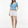 Gestreiftes „Favorite“-T-Shirt mit V-Ausschnitt Gestreiftes „Favorite“-T-Shirt mit V-Ausschnitt
