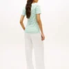 Gestreiftes „Favorite“-T-Shirt mit V-Ausschnitt Gestreiftes „Favorite“-T-Shirt mit V-Ausschnitt