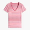 Gestreiftes „Favorite“-T-Shirt mit V-Ausschnitt Gestreiftes „Favorite“-T-Shirt mit V-Ausschnitt