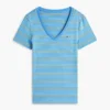 Gestreiftes „Favorite“-T-Shirt mit V-Ausschnitt Gestreiftes „Favorite“-T-Shirt mit V-Ausschnitt