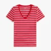 Gestreiftes „Favorite“-T-Shirt mit V-Ausschnitt Gestreiftes „Favorite“-T-Shirt mit V-Ausschnitt