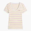Gestreiftes „Favorite“-T-Shirt mit V-Ausschnitt Gestreiftes „Favorite“-T-Shirt mit V-Ausschnitt