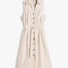 Gestreiftes Hemdkleid aus Leinen-Baumwoll-Mischung Gestreiftes Hemdkleid aus Leinen-Baumwoll-Mischung