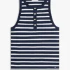 Gestreiftes Henley-Tanktop mit goldenen Knöpfen Gestreiftes Henley-Tanktop mit goldenen Knöpfen