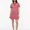 Gestreiftes Interlock-Polokleid mit goldenen Knöpfen Gestreiftes Interlock-Polokleid mit goldenen Knöpfen