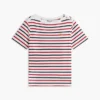 Gestreiftes Interlock-T-Shirt mit goldenen Knöpfen