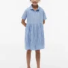 Gestreiftes Kleid aus Baumwoll-Leinen-Mischung für Kinder