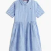 Gestreiftes Kleid aus Baumwoll-Leinen-Mischung für Kinder