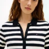 Gestreiftes, leichtes Polo-Strickkleid