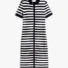Gestreiftes, leichtes Polo-Strickkleid
