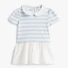 Gestreiftes Mix-Media-Kleid für Babys Gestreiftes Mix-Media-Kleid für Babys