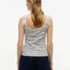 Gestreiftes Pointelle-Tanktop mit quadratischem Ausschnitt Gestreiftes Pointelle-Tanktop mit quadratischem Ausschnitt