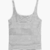 Gestreiftes Pointelle-Tanktop mit quadratischem Ausschnitt Gestreiftes Pointelle-Tanktop mit quadratischem Ausschnitt