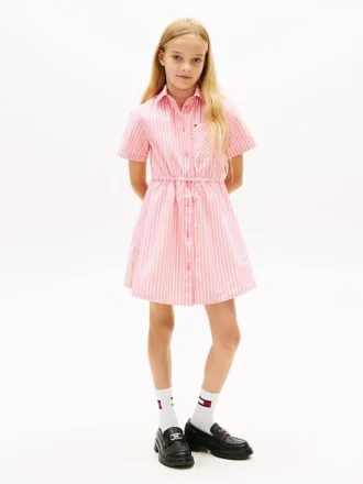 Gestreiftes Popeline-Hemdkleid für Kinder
