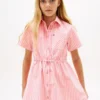 Gestreiftes Popeline-Hemdkleid für Kinder