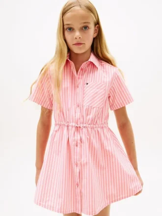 Gestreiftes Popeline-Hemdkleid für Kinder