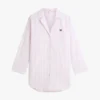 Gestreiftes Popeline-Nachthemd Gestreiftes Popeline-Nachthemd