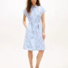 Gestreiftes Popeline-Shirtkleid mit Gürtel