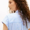 Gestreiftes Popeline-Shirtkleid mit Gürtel