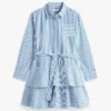 Gestreiftes Popeline-Stufenkleid für Kinder