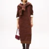 Gestreiftes Pulloverkleid aus Wolle und Kaschmir Gestreiftes Pulloverkleid aus Wolle und Kaschmir