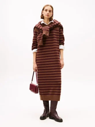 Gestreiftes Pulloverkleid aus Wolle und Kaschmir