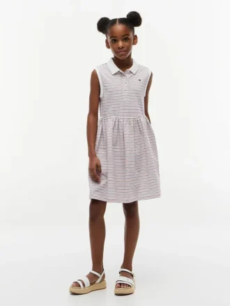 Gestreiftes, ärmelloses Polo-Kleid für Kinder
