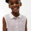 Gestreiftes, ärmelloses Polo-Kleid für Kinder